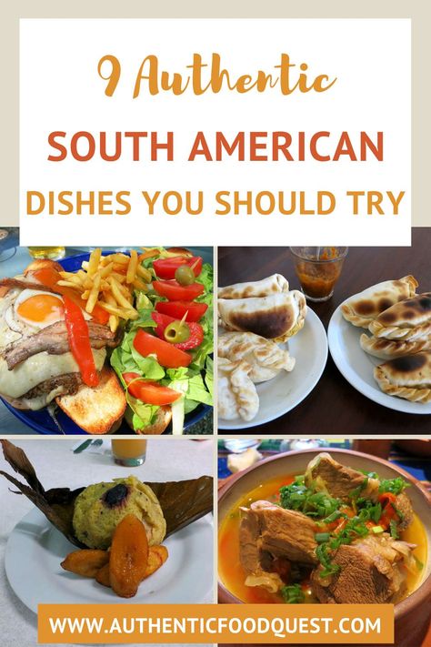 Use this guide to South America dishes and open up to new and exciting South American flavors and tastes. Travel through food to taste the history and connect deeper with the South American culture. Discover the cuisine from Argentina, Brazil, Chile, Peru, Uruguay and Venezuela| Authentic Food Quest Authentic South American Recipes, South American Food Recipes, Easy American Recipes, South American Food, American Cuisine Recipes, America Recipes, South American Dishes, Cultural Recipes, Shower Recipes