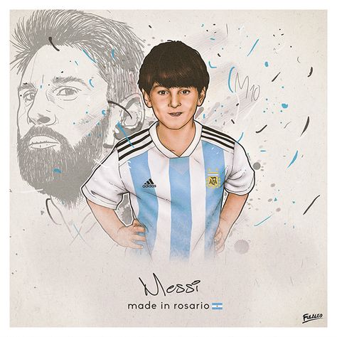 DREAMERS - FIFA World Cup Russia 2018 on Behance Argentina Football Team, Lionel Messi Family, Messi Pictures, Vector Portrait Illustration, Football Drawing, Bus Art, Lionel Messi Barcelona, Lionel Messi Wallpapers, World Cup Russia 2018