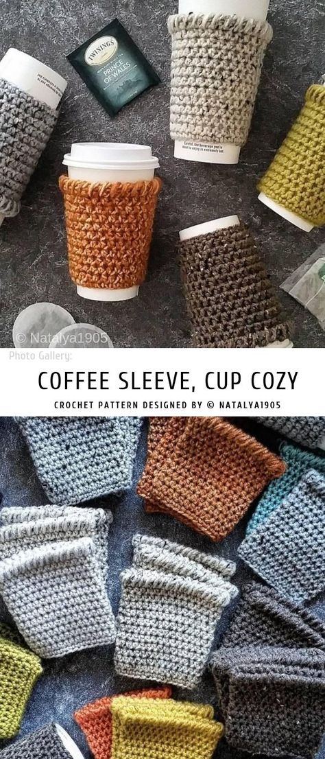 Coffee Cosies Crochet, Crochet Yeti Cup Cozy Pattern, Crochet Coozie Coffee, Crochet 32 Oz Cup Cozy, Mug Cozy Knit Pattern, Diy Mug Cozy, Crochet Travel Mug Cozy, Knit Coffee Sleeve, Mug Sleeve Crochet