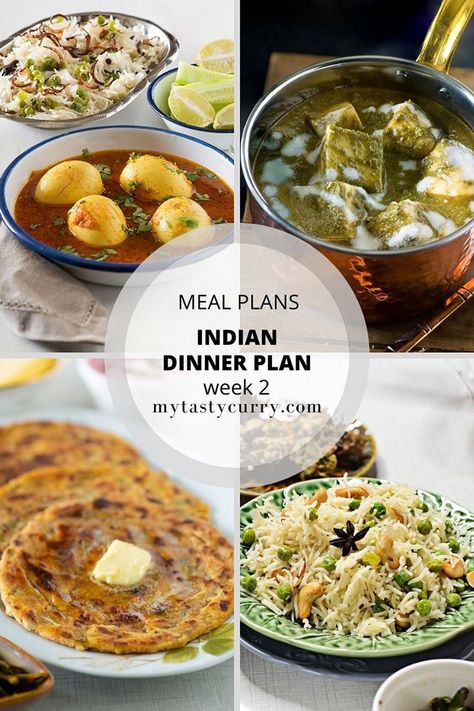 Indian Meal Plan Week 2- Dinners Pakistani Meal Plan, Desi Meal Prep, Indian Meal Prep For The Week, Weekly Meal Plan Indian, Indian Meal Plan Weekly, Indian Meal Prep, Indian Meal Plan, Ingredient Prep, Indian Food Menu