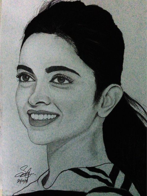 Deepika Padukone Sketches Pencil, Deepika Padukone Sketch, Pencil Drawing Of Bollywood Actors, Deepika Padukone Drawing, Actress Drawing, Actress Sketch Pencil Drawings, Indian Celebrity Drawings, Pencil Drawings Tumblr, Animal Sketches Easy