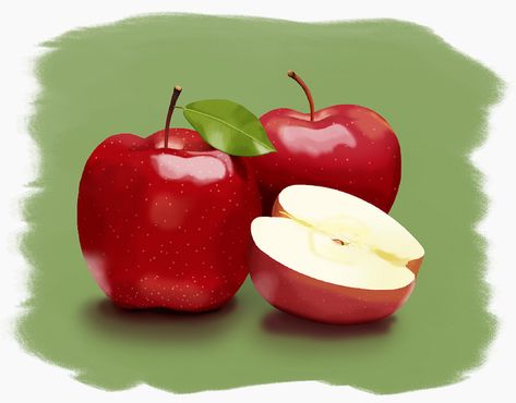 Digital Painting - Apples Digital Brushes, Apple Design, Texture Color, Cool Tones, An Artist, Light And Shadow, Apples, Digital Painting, Creative Professional