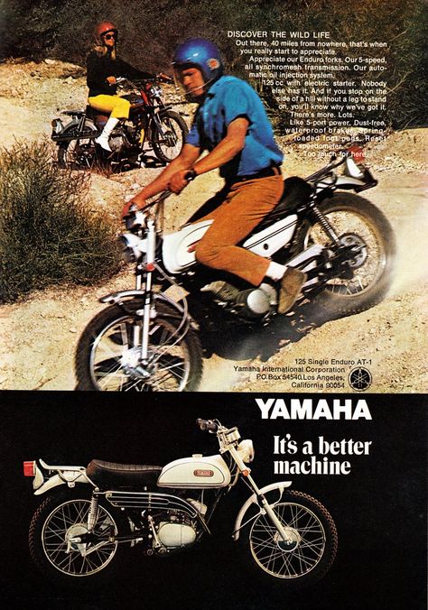 1969 Yamaha AT-1 125 | Denise & Rick | Flickr Sport Motorcycles, Yamaha Motorbikes, Motorcycle Ads, Yamaha 125, Vintage Transportation, Moto Yamaha, Motos Yamaha, Yamaha Bikes, Man Cave Wall Art