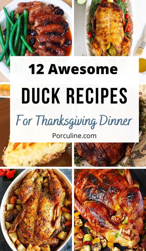 Duck Recipes for Thanksgiving Thanksgiving Duck, Best Duck Recipe, Whole Duck Recipes, Thanksgiving Apps, Roasted Duck Recipes, Entertaining Dishes, Goose Recipes, Unique Appetizers, Recipes For Thanksgiving