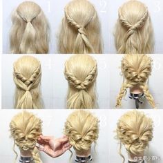 Hair tutorial Elf Hairstyles, Hairstyle For Long Hair, Prom Hair Updo, Highlights Lowlights, Romantic Hairstyles, Penteado Cabelo Curto, Fancy Hairstyles, Braided Hairstyles Tutorials, Hair Updo