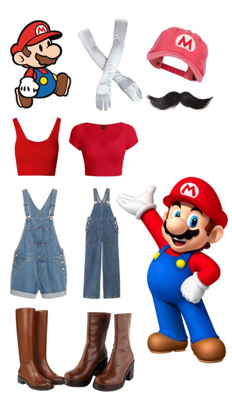 Mario Character Costumes, Mario Halloween Costumes, Mario Halloween, Super Mario Costumes, Mario Costume, Character Outfits, Character Costumes, Super Mario, Halloween Costume