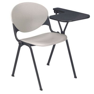 KFI Seating 18" Plastic Tablet Arm Chair Seat Color: Gray, Arms: Left Rolling Office Chair, Curio Cabinet Decor, School Chair, Bean Bag Living Room, Writing Desk With Drawers, Hand Hold, Changing Table Pad, Chair Frame, School Chairs