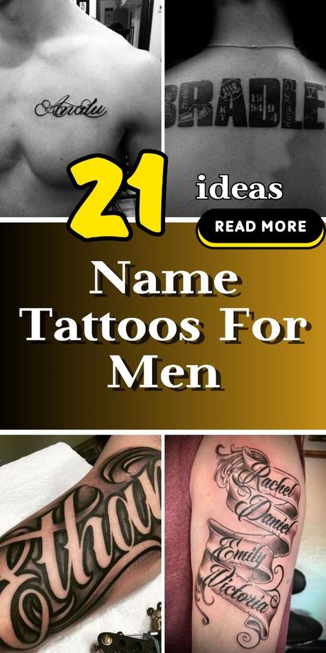 Delve into the world of men's name tattoos. Discover forearm fonts, bicep banners, and chest scripts that speak volumes. Perfect for those who value meaningful, stylish ink_ #BusinessFonts #FreeFonts #PopularFonts #FontDesign #CreativeFonts #ChristmasFonts #FontCollection Tattoo Name Fonts For Man, Back Name Tattoos For Guys, Tattoo Numbers Ideas Design, Tattoo Placement For Names, Chest Name Tattoo Men, Name Tattoo Designs For Men Fonts, Tattoo Writing Fonts For Men, Tattoo Fonts Men, Last Name Tattoos For Men On Forearm