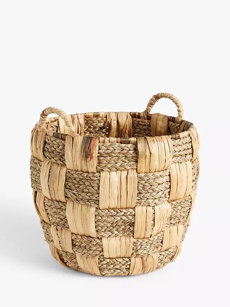 Diy Wood Basket, Garbage Containers, Decorative Storage Baskets, Diy Basket, Check Design, Water Hyacinth, Basket Design, Soft Clothes, Basket Bag