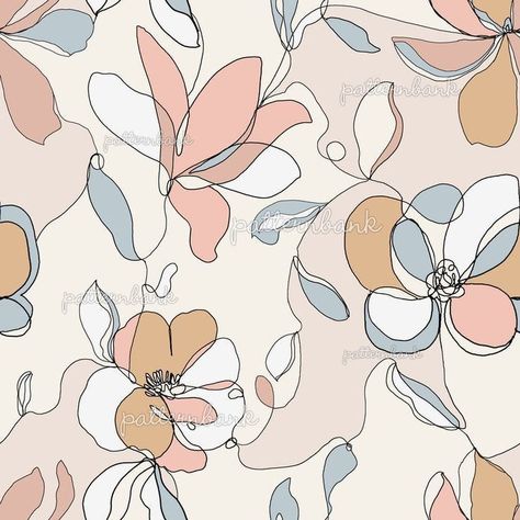 WhatsApp Outline Flowers, Monoprint Art, Flower Pattern Design Prints, Outline Pattern, Deco Wallpaper, Fabric Print Design, Easter Wallpaper, Flower Outline, Flower Pattern Design