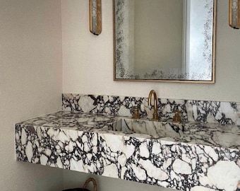 Calacatta Gold Marble Sink Marble Washbasin Custom Order - Etsy Australia Bathroom Sink Marble, Bathrooms Marble, Marble Bathroom Sink, Powder Room Sink, Calacatta Viola, Marble Sink, Powder Room Design, Bathroom Modern, Marble Vanity