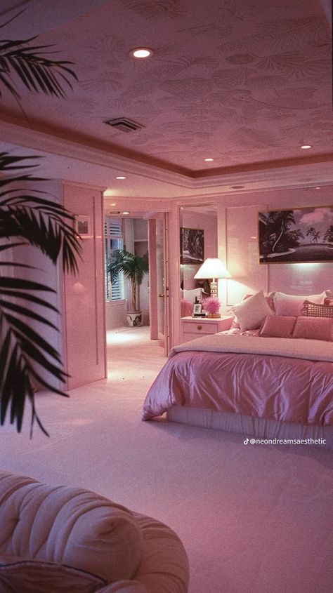 80s Penthouse, Dream House Interior Bedrooms, 80s Interior Design, Luxury Room Bedroom, Dream Apartment Decor, 80s Aesthetic, Dream House Rooms, Bedroom Decor Ideas, Luxury Rooms