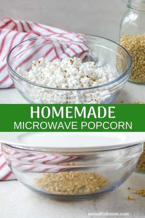 Ditch the store bought microwave popcorn and make Homemade Microwave Popcorn with just a few simple steps, for a healthier whole grain snack. #wholegrain #popcorn #microwavepopcorn Homemade Popcorn Recipes, Diy Microwave Popcorn, Homemade Microwave Popcorn, How To Make Popcorn, Homemade Popcorn, Microwave Popcorn, Microwave Cooking, Popcorn Recipes, Microwave Recipes