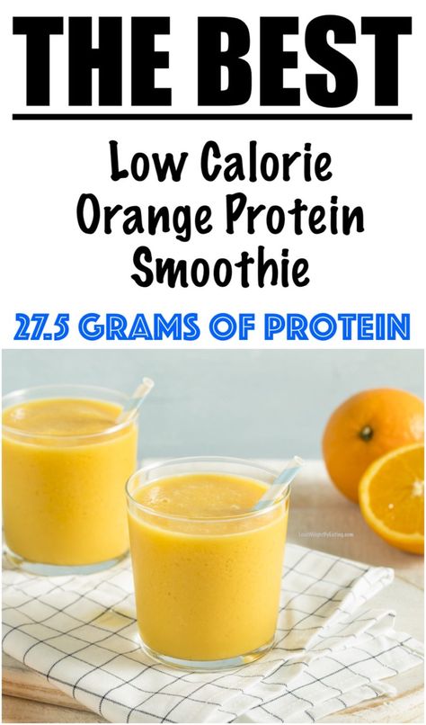 Vanilla Orange Smoothie Recipe (27.5g OF PROTEIN) Orange Protein Smoothie, Orange Julius Smoothie Recipe, Citrus Smoothie Recipes, Orange Smoothie Healthy, Orange Julius Smoothie, Healthy Meal Replacement, Orange Juice Smoothie, Orange Smoothie Recipes, Citrus Smoothie