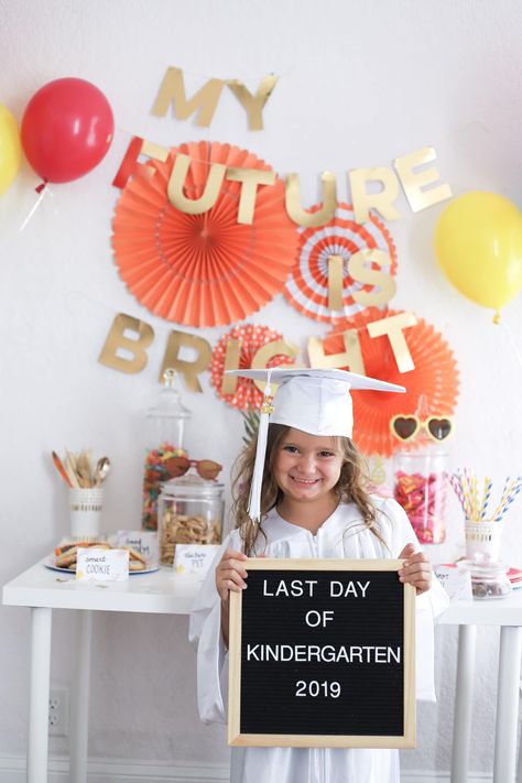 My Future Is Bright - Kindergarten Graduation Party - The Gray Ruby Diaries My Future Is Bright, Kindergarten Graduation Diploma, Kindergarten Graduation Pictures, Vpk Graduation, Kindergarden Graduation, Last Day Of Kindergarten, Preschool Graduation Party, Kindergarten Graduation Party, Kindergarten Party