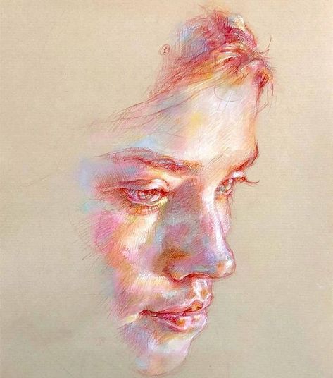 Pastel Pencil Portrait, Colored Pencil On Toned Paper, Chalk Pastel Portrait, Pastels Portrait, Chalk Pastel Art, Colored Pencil Portrait, Chalk Pastel, Art 2024, Pastel Portraits