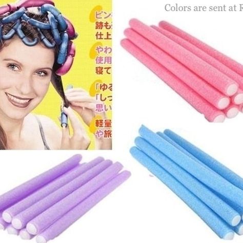 10pcs Random Colors Soft Foam Bendy Twist Curls Tool DIY Sponge Styling Hair Rollers Foam Curlers, Foam Rollers Hair, Curling Rods, Twist Curls, Heatless Hair Curlers, No Heat Hairstyles, Spiral Curls, Perm Rods, Tools For Women