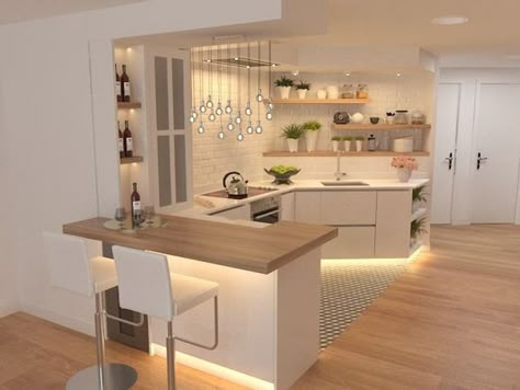 Model Dapur, Kitchen Bar Design, Kitchen Design Color, Kabinet Dapur, Kitchen Interior Design Decor, Farmhouse Kitchen Design, Kitchen Design Decor, Kitchen Room Design, Kitchen Furniture Design