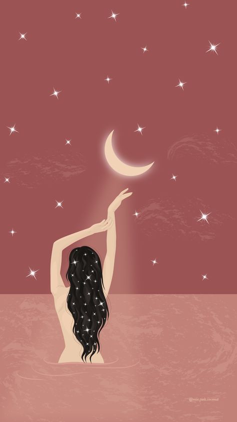 Pink Aesthetic Drawing, Energy Illustration, Celestial Illustration, Magic Universe, Drawing Magic, Universe Drawing, Meditation Guide, Spiritual Home Decor, Under The Moonlight