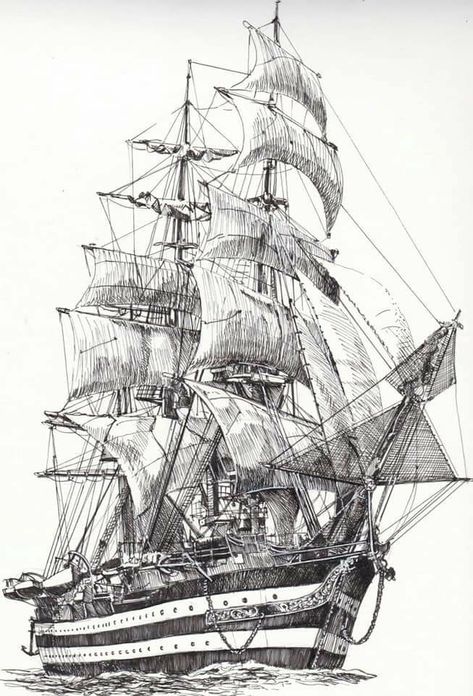 Pirate Ship Drawing, Ship Sketch, Navi A Vela, Boat Drawing, Old Sailing Ships, Charcoal Drawings, Ship Tattoo, Ship Drawing, Ship Paintings