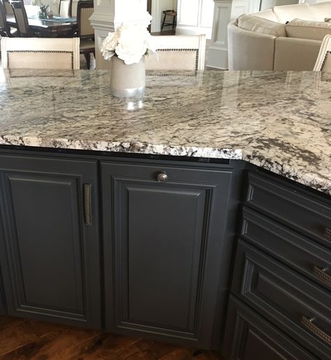 BM wrought iron. Wrought Iron Kitchen Cabinets, Benjamin Moore Wrought Iron Kitchen Island, Bm Wrought Iron Cabinets, Benjamin Moore Onyx Paint Cabinets, Revere Pewter Cabinets Black Countertops, Behr Iron Mountain Cabinets, Bm Wrought Iron, Wrought Iron Paint, A-frame Interior