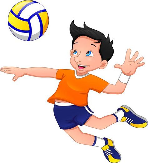 Premium Vector | Cartoon boy playing volleyball Sports Cartoon Images, Volleyball Cartoon, Cartoon Volleyball, Volleyball Drawing, Sports Cartoon, Cartoon Sports, Agility Workouts, Elementary Pe, Black School Bags