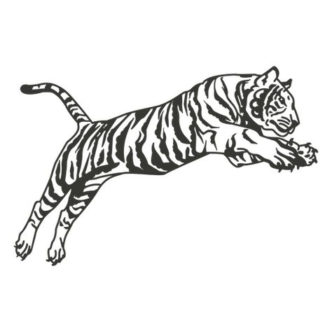 Tiger Jumping Tattoo, Tiger Jumping Illustration, Jumping Tiger, Tiger Silhouette, Tiger Cartoon, Tiger Png, Hang Tags Clothing, Tiger Drawing, Tiger Graphic