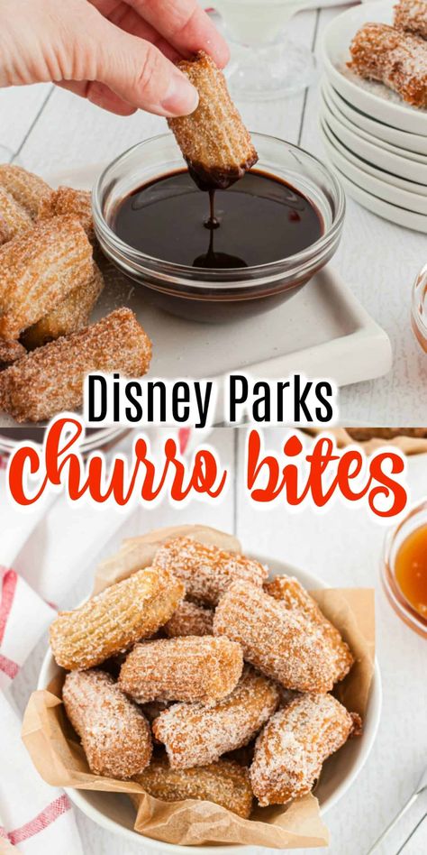 Churro Bites, Homemade Churros, Christmas Candies, Churros Recipe, Shugary Sweets, Dipped In Chocolate, Mouse House, Cinnamon Sugar, No Bake Desserts