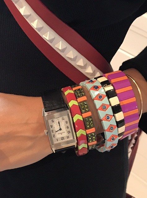 Roxanne Assoulin Bracelet, Diy Bead Bracelets, Roxanne Assoulin, Jeweled Bag, Leandra Medine, Anna Dello Russo, Fun Bracelet, Best Accessories, Enamel Bracelet