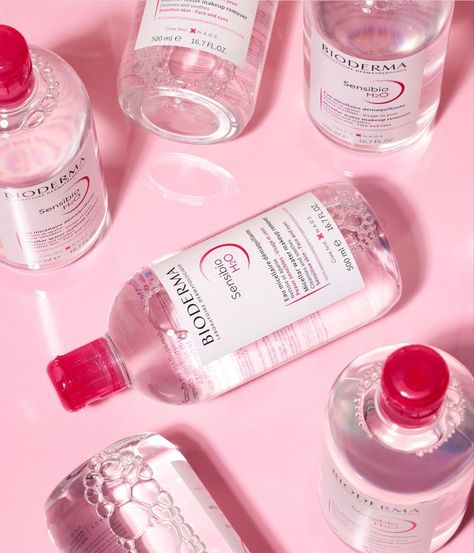 Micellar Water Photography, Bioderma Makeup Remover, Products Photoshoot, Bioderma Micellar Water, Makeup Remover Cleanser, Water Makeup, Cleanser For Sensitive Skin, Bioderma Sensibio, Deco Rose