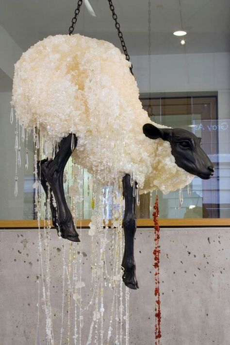 Beth Cavener, Sheep Sculpture, Photographie Portrait Inspiration, A Sheep, Takashi Murakami, Arte Animal, Sculpture Installation, Animal Sculptures, New Wall