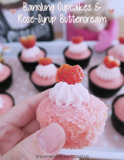 Rose Syrup Desserts, Rose Syrup Recipe, Rose Dessert, Malaysian Dessert, Rose Syrup, Syrup Cake, Moist Cupcakes, Snack Mixes, Vanilla Cupcake Recipe