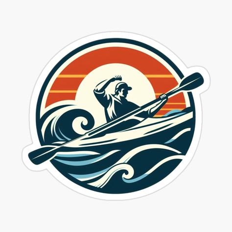 Get my art printed on awesome products. Support me at Redbubble #RBandME: https://www.redbubble.com/i/sticker/Open-Water-Sea-Kayaking-by-VistaMar/155228266.EJUG5?asc=u Water Sea, Sea Kayaking, Canoeing, Open Water, Love Stickers, Cool Stickers, Paddle Boarding, Outdoor Fun, Mountain Biking