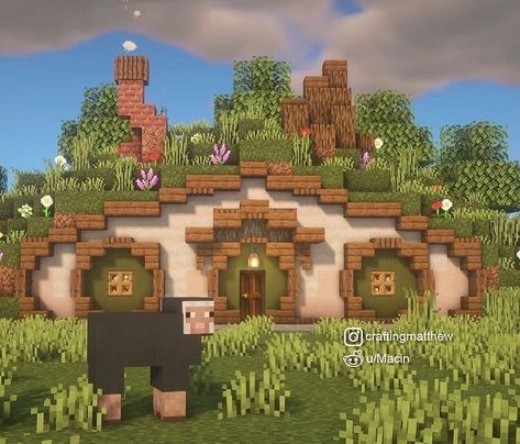 Minecraft Shire, Witchy Minecraft, Minecraft Hobbit Hole, Minecraft Cave House, Casa Do Hobbit, Minecraft Mountain House, Minecraft Starter House, Minecraft Kingdom, Cottagecore Minecraft