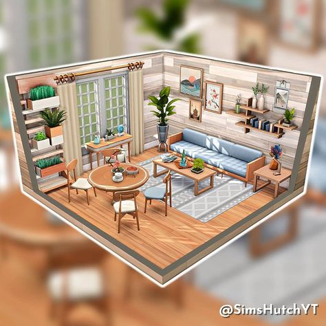 Japandi Sims 4, Sims 3 Houses Ideas, Sims 4 Houses Layout, Japandi Living Room, Japandi Living, Sims 4 House Building, Sims Ideas, Sims 4 House Design, Casas The Sims 4