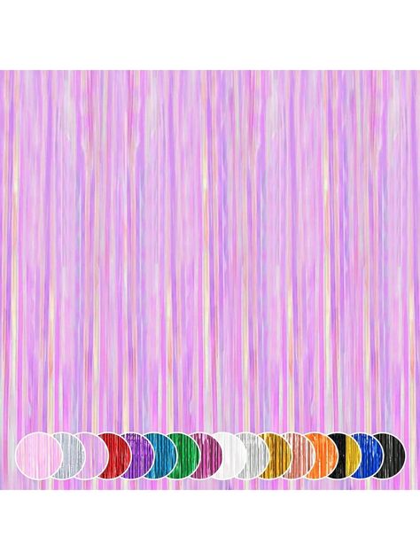 Multicolored purple  Collar     Embellished   Event & Party Supplies Foil Curtain Backdrop, Foil Backdrop, Outdoor Fence Decor, Decorating Doors, Foil Fringe Curtain, Curtain Backdrop, Wedding Archway, Foil Curtain, Purple Foil