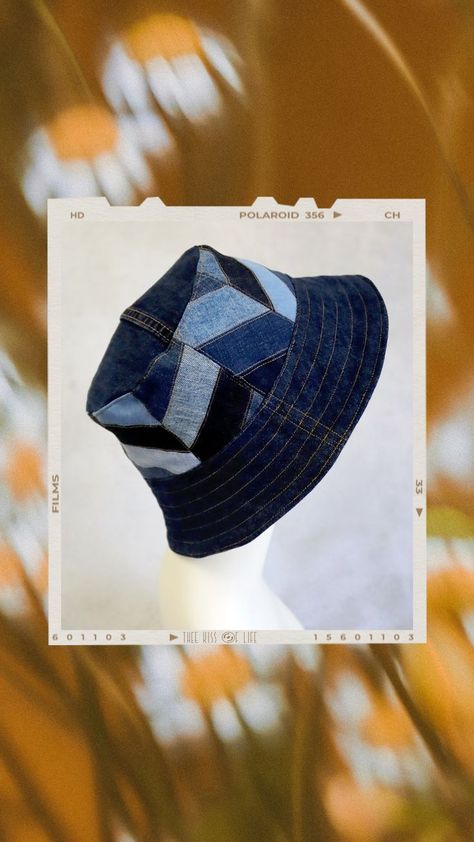 This reversible bucket hat is a patchwork made with various upcycled jeans. One size fits most, (will generally fit heads with a circumference of 21.5 inches to 23 inches). Hat has ~3" brim and top of head diameter measures about 6.5" In its past life: remnants of jeans Found new life as: An Eco-friendly upcycled denim patchwork reversible bucket hat! Patchwork Hat, Patchwork Bucket Hat, Jeans Patchwork, Upcycled Jeans, Denim Bucket Hat, Reversible Bucket Hat, Heirloom Doll, Upcycle Jeans, Knit Denim