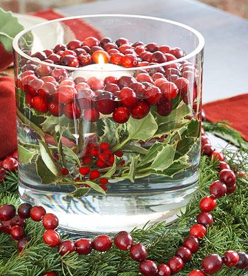 Cranberry Centerpiece Cranberry Centerpiece, Cranberry Candles, Christmas Table Centerpieces, Homemade Christmas Decorations, Xmas Ideas, Homemade Christmas Gifts, Floating Candles, Noel Christmas, Christmas Centerpieces