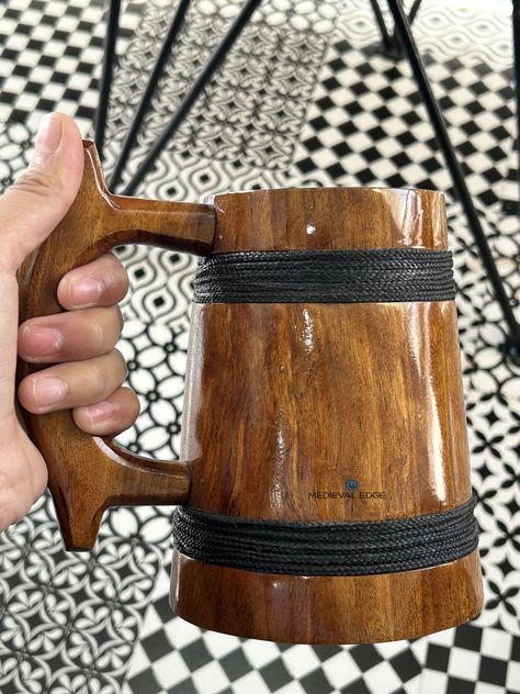 There is no better gift than a Beer Mug for a man who loves beer. Made of solid oak wood, it gives beer its own peculiar taste. Wooden Mugs, Groomsmen Beer, Wooden Beer Mug, Beer Cup, Vintage Mug, Beer Mugs, Wellness Gifts, Oak Wood, Beer Mug