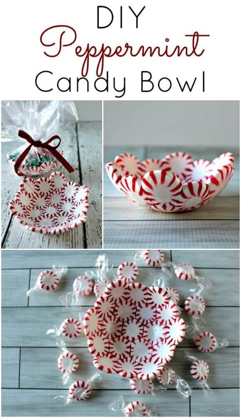 Peppermint Candy Bowl, Christmas Decor Diy Cheap, Diy Christmas Gifts For Friends, Cheap Christmas Diy, Easy Diy Christmas Gifts, Candy Crafts, Friends Diy, Cadeau Diy, Diy Spring