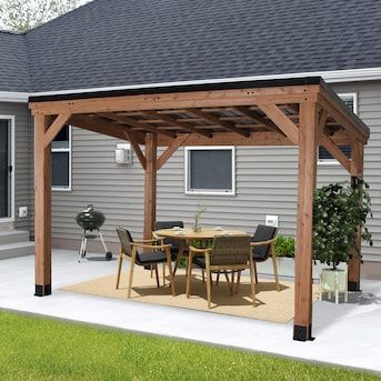 Rectangle Gazebo, Slope Roof, Permanent Gazebo, Wood Grill, Grill Gazebo, Steel Roof, Patio Gazebo, Wood Patio, Roof Design