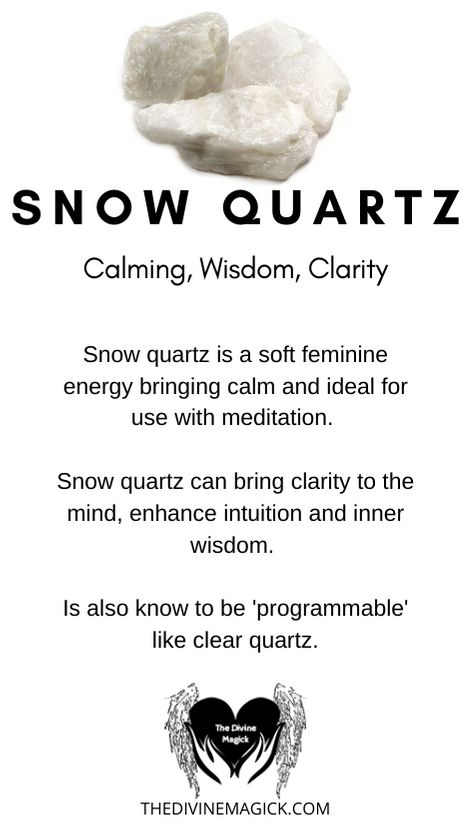 Snow Quartz - Calming, Wisdom, Clarity Snow Quartz Crystal Meaning, White Quartz Meaning Crystals, Snow Quartz Meaning, Milky Quartz Crystal Meaning, Quartz Crystal Meaning, Crystal Magick, Best Healing Crystals, Minerals Crystals Stones, White Quartz Crystal