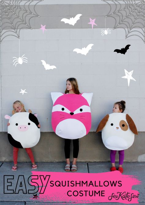 Squishmallow Trunk Or Treat Ideas, Squishmallow Costume Diy, Diy Squishmallow Costume, Squishmallow Trunk Or Treat, Squishmallow Halloween Costume, Squishmallow Costume, Diy Squishmallow, Axolotl Costume, Diy Cow Costume