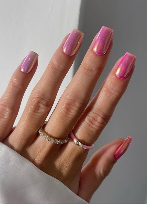 Pink Nail Ideas to Wear All Spring Long | The Everygirl Sunset Nails, Unghie Sfumate, Pink Chrome Nails, Chrome Nails Designs, Pink Ombre Nails, Nagel Tips, Pink Gel, Cute Nail Art Designs, Pink Nail Designs