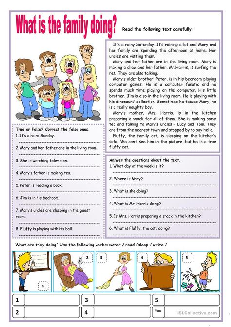 Present Continuous Tense, Grammar Games, Present Continuous, Grammar Exercises, English Exercises, Teaching English Grammar, Verb Tenses, English Teachers, Reading Comprehension Activities