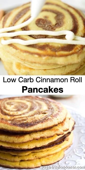 Sugar Free Cream Cheese Frosting, Pancakes Low Carb, Almond Flour Pancakes, Cinnamon Roll Pancakes, Low Carb Pancakes, Flour Pancakes, Cinnamon Pancakes, Keto Recipes Breakfast, Keto Pancakes