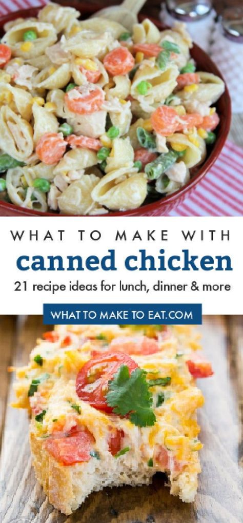 Recipes To Make With Canned Chicken, Canned Chicken Lunch, Canned Chicken Pasta Recipes, Canned Chicken Lunch Ideas, Canned Chicken Casserole Recipes, Canned Chicken Recipes Healthy, Recipes Using Canned Chicken, Recipes With Canned Chicken, Easy Canned Chicken Recipes