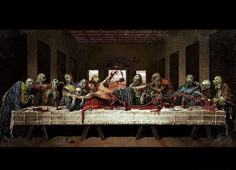 “Jamás en efecto los hombres se opusieron a la violencia (al exceso del que se trata) un no definitivo” George Bataille Jesus Jokes, Zombie Photo, Zombie Style, Demotivational Posters, The Last Supper, Evil Dead, Poster Photo, Big Photo, Living Dead