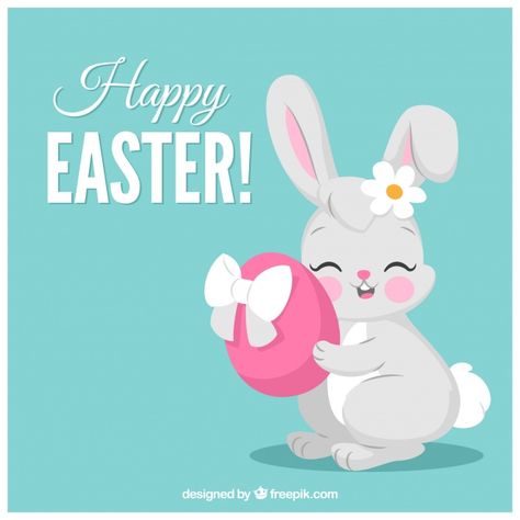 Blue easter background with rabbit hugging an egg. Download thousands of free vectors on Freepik, the finder with more than a million free graphic resources Egg Watercolor, Happy Easter Pictures, Funny Easter Bunny, Rabbit Cookies, Easter Background, Easter Drawings, Easter Egg Cookies, Easter Bunny Cookies, Easter Egg Art