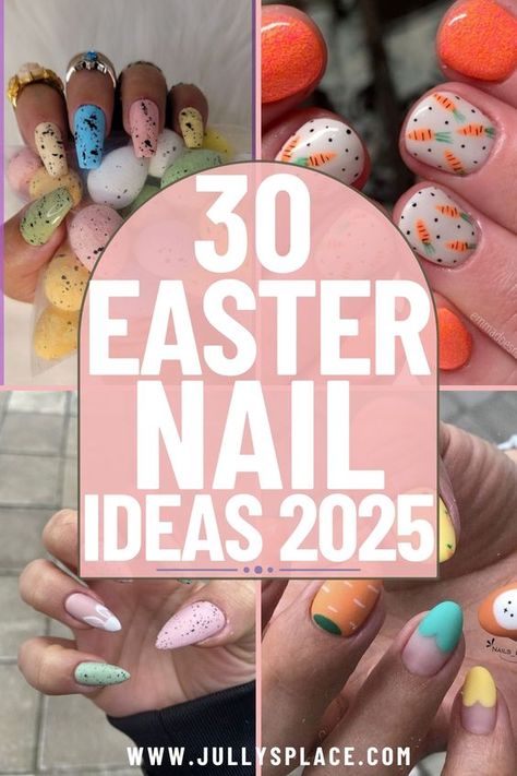 Easter nails are such a fun way to celebrate the season! There are so many cute Easter nail ideas to choose from, whether you want pastel colors, floral designs, or fun Easter-themed accents like bunnies and eggs. Easter nail designs can range from subtle and chic to bold and colorful, making it easy to find a style that fits your vibe. If you’re looking for some fresh Easter manicure ideas, try mixing in some glitter or playful patterns for a festive touch that will make your nails pop! Nails Acrylic For Easter, Coffin Easter Nail Designs, Easter Cross Nail Designs, Dog Themed Nails, Easter Nails 2025, Glitter Accent Nails Ideas, Easter Nail Designs 2024, Fun Cute Nails, Rabbit Nails Design